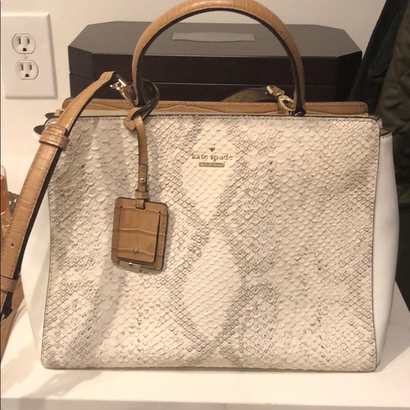 kate spade Handbags - Gorgeous kate spade snake skin detail bag